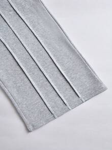 2pcs 2026 Spring/Summer Casual Sweatpants | Women's Grey Wide Leg Joggers | Drawstring Waist, Side Pockets | Loose Fit | Suitable For Lounging, Beachwear And Everyday Wear - Multicolor - View 6