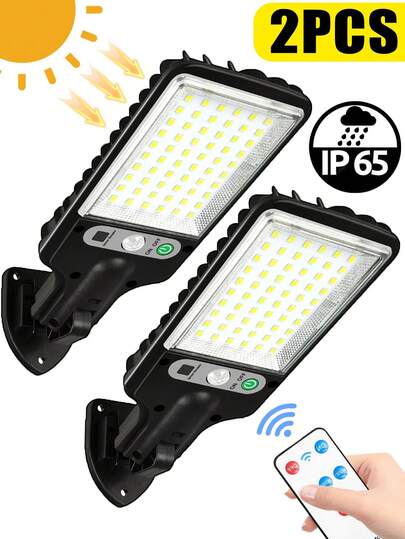 1/2/4 Piezas Luz de calle solar LED liviana, luz de pared solar ajustable multimodo a prueba de agua con controlador, adecuada para jardín, exterior, pasillo de terraza, escuela, etc.