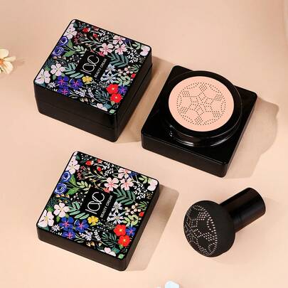 Base de maquillaje tipo cojín CC, con borla de hongo, BB cream, corrector, base de maquillaje líquida hidratante y luminosa que iguala el tono de la piel