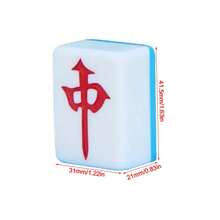 42mm Chinese Mahjong Game Set Professional 144 Tiles English Characters Game B - Blue - View 2