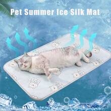 1pc Pet Cooling Mat, Breathable Ice Silk Pet Pad, Suitable For Small/Medium Dogs & Cats In Summer, Provides Cooling Relief (Regular Ice Silk Material, Unable To Achieve Ice Block-Level Cooling) - Multicolor - View 1