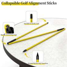 Golf Alignment Sticks Training Aid 4 Pack,3-Section 48 Inch Golf Swing Trainers Foldable Practice Rods Aiming Sticks - A - Xem 10