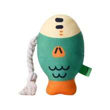 宠物玩具毛绒玩具，会发声，逼真的肥头鱼造型，配有棉绳，经久耐用，耐咬，狗狗磨牙玩具。 - 彩色 - 查看 11