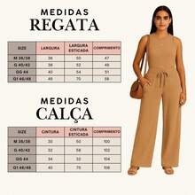 Kit 2 Conjunto Canelado Pantalona Wide Leg Com Bolso Regata Canelada Feminina - Vinho + Bege - Visão 8