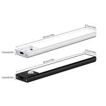 2pcs Motion Sensor Cabinet Lights, LED Wardrobe Lights, 3 Color Adjustable Dimmable Timer Remote Control Magnetic Rechargeable USB Powered Indoor Night Lamp, Magnetic Battery Powered Under Cabinet Lighting Fixtures, Suitable For Kitchen, Closet, Stairs, Hallway, Shelves - Remote Control - View 4