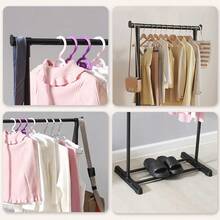 1 Pack Clothing Rack For Hanging Clothes, Rolling Clothes Garmen Rack Coat Rack Portable Wardrobe Rack Metal Closet Rack For Bedroom Laundry Living Room - màu đen - Xem 5