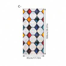 1/4pcs Colorful Glass Window Film. Static Cling Removable Waterproof PVC Material. Geometric Rhombus Pattern Design. Suitable For Bedroom And Home DIY Decor. - Multicolor - View 14