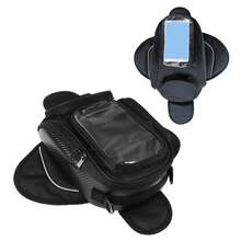 Motorcycle Bag Oil Fuel Tank Backpack Touch Screen Waterproof Large Screen Magnet Fixation Riding Saddlebag - A - Ver 3
