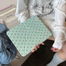 极简绿色星星可爱扁平保护套，兼容苹果第11代平板电脑、Pro 2025新款、可爱第10代、时尚Air 7/6，带笔槽，防弯折11英寸平板电脑保护套，适合女孩使用 - 薄荷綠 - 查看 4