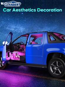 GLANBERT RGB Car Interior Decoration Light Strip, Music Synchronized Foot Lamp, Dual-Line Design Interior Lighting Kit, 12V LED Light Strip Suitable For Car, Truck, SUV, With Car Charger (1 Set) - 1 to 4 - View 5