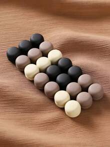 18pcs Hijab Clips, Multi-Purpose Hijab Magnetic Buckles, Magnetic Clips For Shawl, Shirt, Clothes, Pant Leg, Scarf (No Card Paper) - Dark Brown - View 4