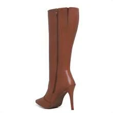 Women's High Heel Boot, 11cm Stiletto Heel, Pointed Toe, Long Shaft, Comfortable - PROMOTION - Lạc đà - Xem 5