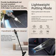 2026 Upgraded Cordless Vacuum Cleaner: Rechargeable, Powerful Suction, ABS Body, Multiple Accessories, Suitable For Indoor & Outdoor Cleaning, Rechargeable Lithium Battery, Lightweight & Portable, Handheld Electric Broom, 2000mAh, 7.4V. - Long - Black - View 4