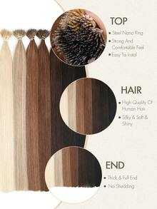 Tóc nối nano hạt 12-22 inch, kẹp tóc nano vô hình giúp tăng chiều dài hoặc độ dày, phù hợp cho nhiều dịp khác nhau. - Nhiều màu - Xem 5