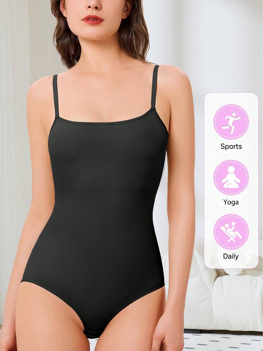 Nebility Shapewear Waist Trainer Bodysuits Women Clothing Tummy Control Seamless Full Body Shaper Square Neck Jumpsuits Top - 黑色 - 查看 1