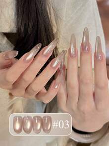 MISS SHAKA 10毫升 冬季、春季、夏季 情人节热门通用白色猫眼凝胶指甲油，2026新款超亮白色玻璃珠美甲用品 - 彩色 - 查看 21