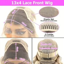 13x4蕾丝前置真人发假发，奶油金渐变色，长直发，沙龙品质，适合白种人女性，180%密度，22英寸，可调节自由分缝/中分/侧分，适合各种场合 - S27/613 - 查看 12