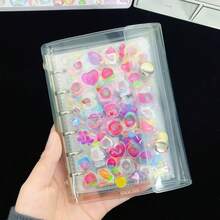 1pc A7 Transparent Loose Leaf Notebook, Sticker Book, Double Button Hand Book, IDOLME Hand Book Material Storage, Transparent Inner Page Replacement Core, PP Material, Kpop Photo Card Storage, Large Capacity Portable Sticker Storage, Sticker Storage, Nail Art Storage, Suitable For Scrapbooks, Photo Albums, Notebooks, Savings Plan Books, Student Return To School Supplies, Etc - Clear - View 4