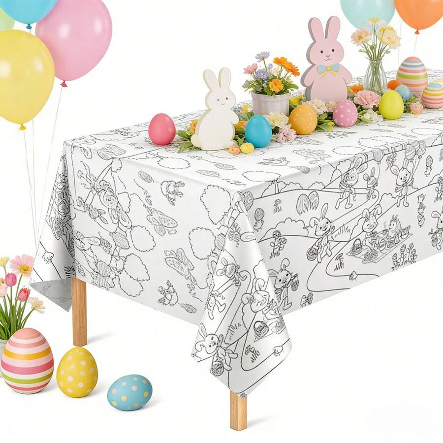 1/3 Easter Animal Colouring Tablecloths, Teen Colouring Plastic ...