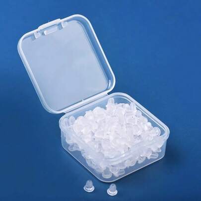 KMEOSCH （70个-大号，120个-中号，200个-小号）防丢耳钉后塞，透明硅胶耳钉后塞，低过敏性耳钉后塞，珠宝配件，多种尺寸