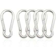 304 Stainless Steel Carabiner Clip, Mini Pear-Shaped Spring Hook For Outdoor,Keychain - Small Safety Locking Carabiner - Silver-M4 - 查看 1