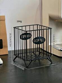1 pezzo Portacapsule per caffè in filo nero/bianco/dorato, portaoggetti in metallo di grande capacità, cestino portaoggetti per accessori da cucina, bancone dell'ufficio, bar del caffè, organizzatore per panna e sciroppo - Multicolore - Visualizzare 7