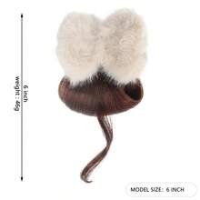 女士低发髻发饰，带爪夹和发圈，毛茸茸的碎发修饰脸型，自然蓬松，可扎成后脑勺发髻 - 彩色 - 查看 15