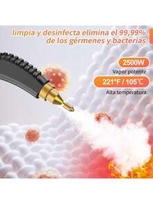 Limpiador de vapor de mano eléctrico de alta presión 2500W Limpiador de vapor para la limpieza Limpiador de vapor portátil para coche Limpiador de vapor de alta temperatura US 110V - Tipo de Enchufe A USA (110-127V) - Ver 8