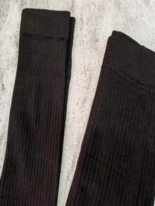 Women's Adult Wool Tights, Simple, Casual - Comfortable, Combed Wool, Winter - màu đen - Xem 2