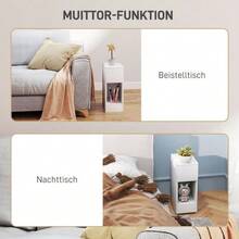 Bedside Table With Drawers, Side Table, Nightstand With Open Compartment, Chest Of Drawers For Bedroom, Living Room, 20 X 30 X 50 Cm, White | - White - View 5