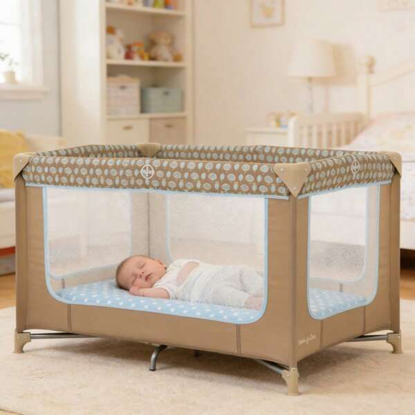 Portable Lightweight Playard – Breathable Mesh Sides, Padded Floor, Includes Tote Bag, 40"L X 28.5"W