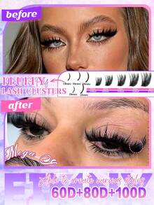 Eimny 760pcs Spikes+60D+80D+100D Large Capacity Eyelash Book 3D Super Fluffy Soft Comfortable High-Quality DIY Eyelash Clusters Russian Lash Extensions Kit Spikes Lash Individuals 3D Volume Eyelash Clusters D-Curly Lash Clusters Kit 10-18MM DIY Eyelash Extensions,7 Styles Lash Clusters Spike Lashes Individual Lash Clusters At Home - 彩色 - 查看 7
