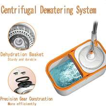 Spin Mop Bucket With  System Extended Mop Handle 61"Mop And Bucket For Floors Cleaning With 5 Replacement Head Refill 1 Cleaning Brush Head - A - View 7