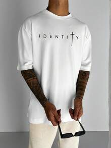 Simple Studio | Men's Minimalist Printed Short Sleeve T-Shirt | Suitable For Summer Wear | Comfortable & Breathable | Style - White - View 3