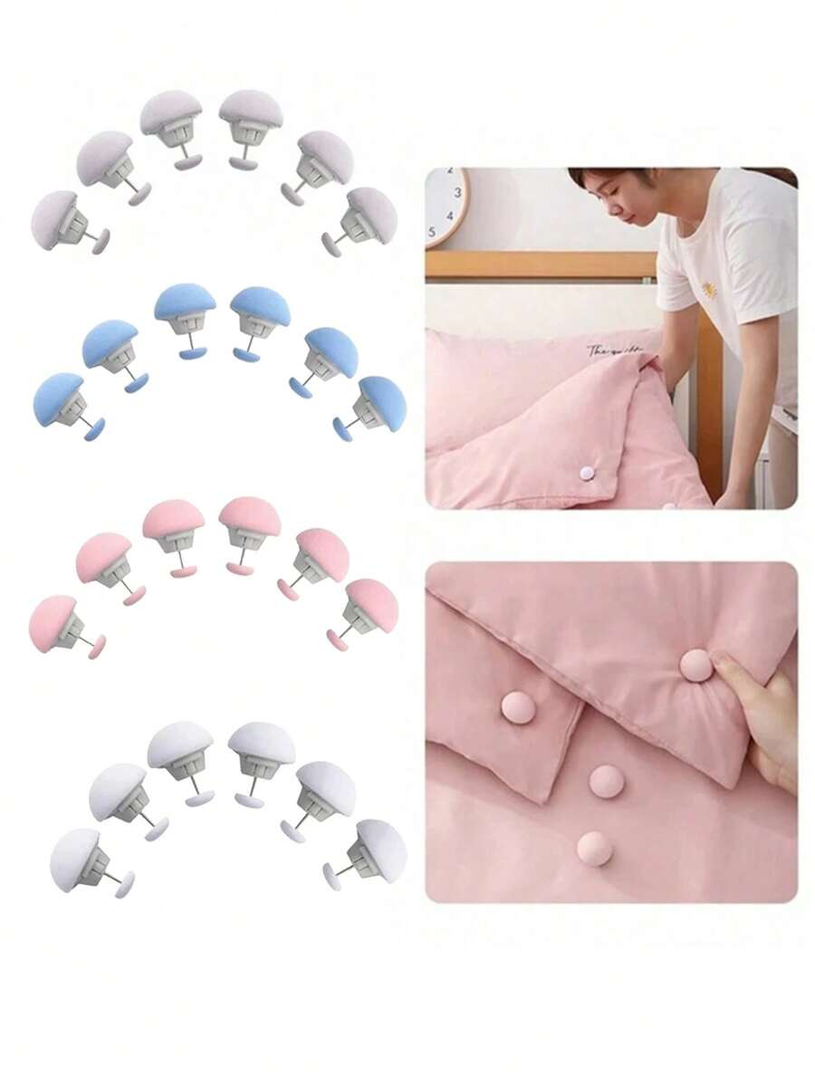 4/8/16 piezas Clips para acolchados, Clips para acolchados tipo seta de liberación rápida, Clips de antideslizantes invisibles, para fijar acolchados y sábanas, evitar el deslizamiento, desmontables y reutilizables, adecuados para el hogar, dormitorio, ropa de cama, colchón - titular de la colcha - Ver 1
