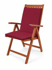 Garden, Balcony & Living Room Chair Cushion With Backrest - Red - View 1