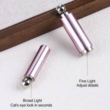 Que que từ tính hai đầu có hạt thủy tinh, nam châm hình mắt mèo, dụng cụ chuyên dụng cho tiệm nail, nam châm hình trụ hình mắt mèo kiểu Pháp có nắp bảo vệ. - Bạc - Xem 5