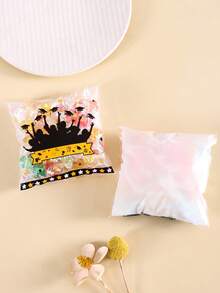 50/100入畢業自黏式禮品袋「Congratulations Graduation」畢業帽圖案 OPP 自封禮品包裝袋，派對小禮品與紀念品，2026畢業派對裝飾 - 彩色 - 查看 9