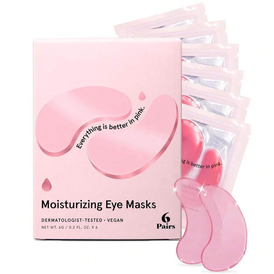 12 Pcs Hydrating Collagen Gel Eye Patches | Brightening Under Eye Gels For Tired-Look & Moisture Boost,To Reduce Dark Circles, Eye Puffiness, Eye Bags, Wrinkles, Gel Eye Masks - 藍色 - 查看 1