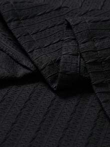 Áo sơ mi nam tay ngắn kiểu dáng thường ngày, mùa hè, cổ , chất liệu vải dệt, màu đen trơn. - màu đen - Xem 7