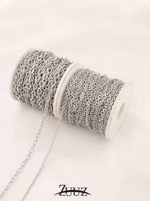 1 metro Cadena de acero inoxidable Collar DIY Forma O Cadenas cruzadas para hacer collares, pulseras, suministros de joyería artesanal - cadena - Ver 7