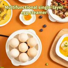 A Rapid Egg Cooker, Steamer For Eggs, Easy-To-Peel Shells, Hard-Boiled Eggs, Soft-Boiled Eggs, Semi-Boiled Eggs, Egg Cooker, Frying Pan, Hard-Boiled Eggs, Kitchen Appliance, Multi-Functional Egg Cooker - White - View 6