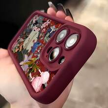 Estuche para teléfono con diseño de fantasía de dragón y flor de cerezo Compatible con estuches para teléfonos   17  16 Pro Max  15 Pro Max  13 y  12 Hecho de material TPU engrosado finamente perforado simple a prueba de caídas y engrosado Un regalo perfecto para familiares, amigos, seres queridos, novios/novias y para días festivos y aniversarios. - Burdeos - Ver 5