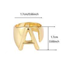 1pc Minimalist Plain Letter Design Adjustable Open Ring For Women - Multicolor - View 11