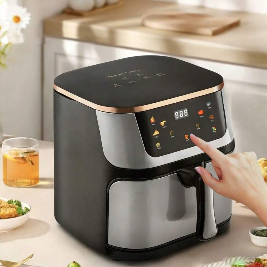 Freidora de aire eléctrica de gran capacidad de 13.5L con pantalla táctil, cocción sin aceite, máquina para hacer papas fritas y pan, multifuncional, enchufe estándar de EE. UU. 110-130 V, diseño elegante, adecuada para uso doméstico y también una buena opción para regalos de vacaciones y aniversarios. - Tipo de Enchufe A USA (110-127V) - Ver 1
