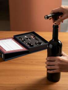 Kit De Acessórios Para Vinho 5 Peças Em Formato De Livro - Multicolorido - Visão 9
