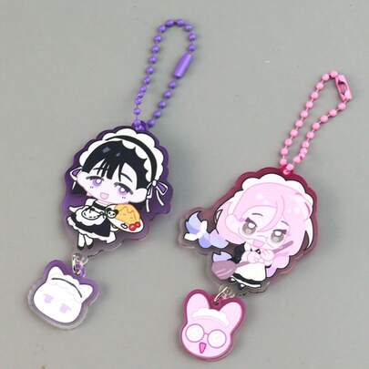 1pc Alien Stage Anime Acrylic Keychain, Ivan Teo Portrait Cosplay Pendant Decor, Cartoon Character Keychain Suitable For Bags, Backpacks, Cars