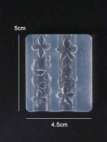 1pc Lily Flower Nail Art Carving Mold, Embossed Hibiscus Petal Pattern Design Template, DIY Nail Stamping Tool, Nail Art Supplies, Nail Tools, Nail Art Tools, Back To School Season, Nail Art, Nail Art Tools (Suitable For Nail Stickers) - Clear - 查看 12