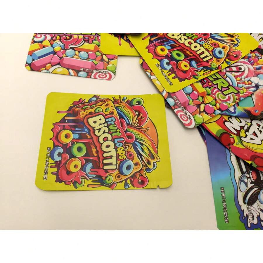 100pcs 3.5g Mylar Bags |     Exotic, Gift, Storage, Ziplock, Party Packs, Zipper, Resealable Bags |     Suitable For Christmas, Halloween, Event Party |     Style 96, Made Of Polypropylene - 200 CÁI - Xem 1