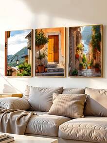 意大利三幅一套的版画，意大利城市艺术，意大利墙面艺术，意大利摄影海报，城市家居装饰，橙色主题版画，送给朋友的理想礼物，卧室艺术版画，客厅装饰，办公室装饰，厨房装饰，浴室装饰，墙面艺术，墙面装饰，家居装饰，房间装饰，帆布墙面艺术，海报，带框墙面艺术，可选画框 - B - 查看 14